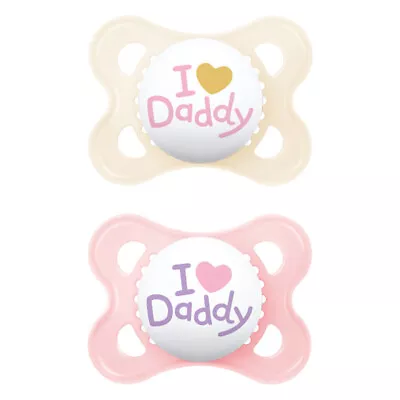 MAM Original Soother Pink Daddy 2-6m 2Pk • £13.35