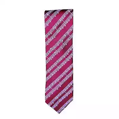 Bellini Mens Red Musical Notes Neck Tie 100% Silk NWT • $15
