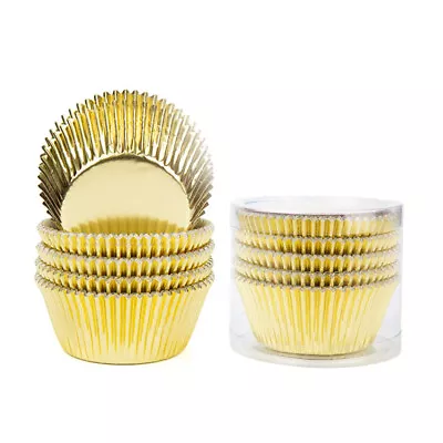 £3.39 • Buy 100pcs Foil Cupcake Metallic Paper Coloured Cases Liners DIY Muffin Cake Cup
