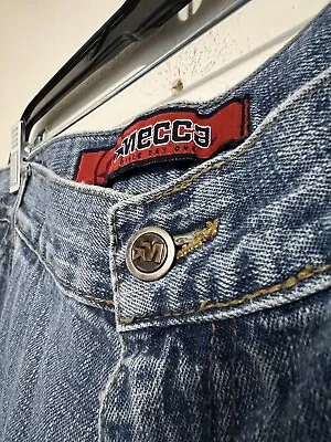 Vintage Mecca Shield Patch Blue Jeans - Size 36x34 • $17.50