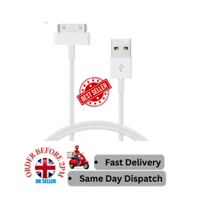 1M Old USB Charging Cable Charger Data Lead For IPhone 4 4S3GiPod IPad 3 2 1 • £3.99