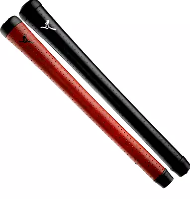 The Grip Master The Roo Leather Golf Grip STANDAD/MIDSIZE Black/Red Core 60R New • $37.99