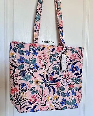 VERA BRADLEY Quilted Tote Bag PARADISE CORAL FLORAL NWT Recycled Cotton SEALED • $64.50