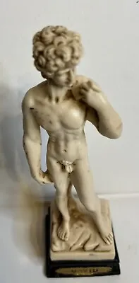 Vintage Statue David  Michelangelo Sculpture Artist Signed  VE MA  Italy   • $49.99