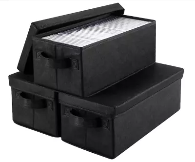 CD Storage Box Set Of 3 DVD Storage Case 14.2 X 6.3 X 5.5 Inch CD Case Storage • $33