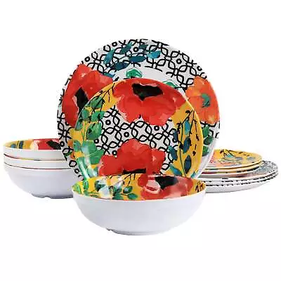 Elama Grace 12 Piece Melamine Dinnerware Set • $30.95