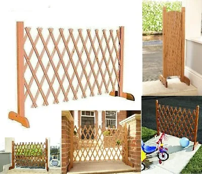 Fence Garden Expanding Trellis  Wood  Freestanding Screen Pet Kid Barrier • £17.99