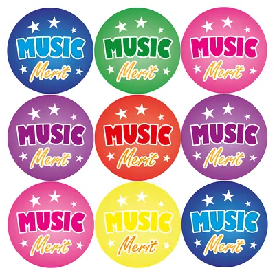 144 Music Merit Reward Stickers For School Teachers Children (30mm) • £2.98