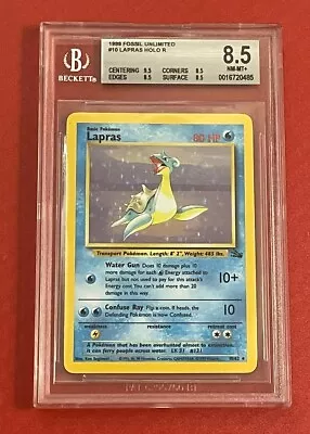 1999 Pokemon Jungle Unlimited  #10 Lapras Holo Rare Pokemon TCG Card BGS 8.5 • $45