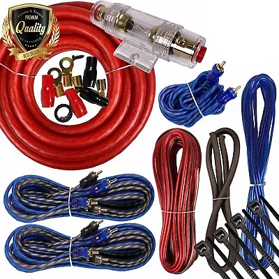 Complete 5 Channels 2500W 4 Gauge Amplifier Installation Wiring Kit Amp PK3 Red • $39.99