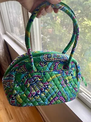 New NWT Vera Bradley Medium Bowler Emerald Paisley Tote Bag Coin Purse Retired • $39