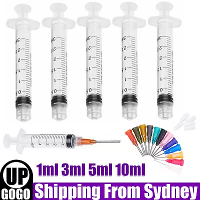 5/10x 1ml 3ml 5ml 10ml Luer Lock Syringes+ 14G-25G Blunt Tip Needles And Caps AU • $13.97