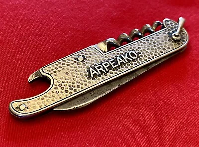 1930s ARPEAKO Pocket Corkscrew Knife Bottle Opener Meat Products Co Rochester NY • $29.99