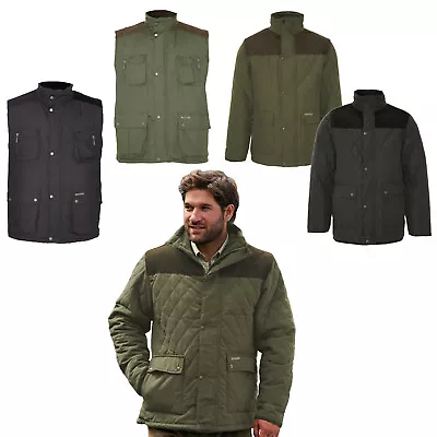 Mens Thick Body Warmer Waistcoat Jacket Fishing Corduroy Patch Champion Exmoor • £25.99