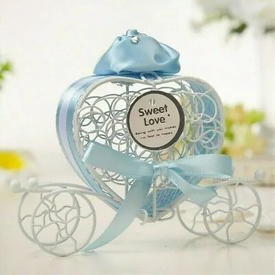 £13.69 • Buy 5 X Iron Wire Hollow Candy Jars Carriage Shape Wedding Sweet Lace Up Boxes Kit