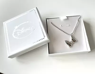 Disney Silver Plated Crystal Embellished Minnie Mouse Bow Necklace In Gift Box • £14.99