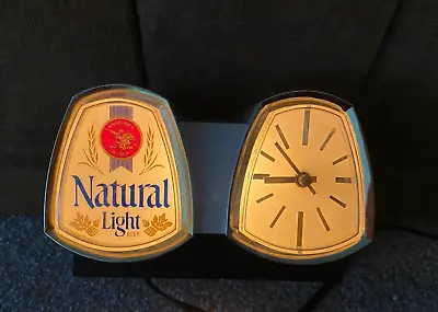 Vintage Natural Light Beer Clock Lighted Cash Register Sign Bar • $74.95