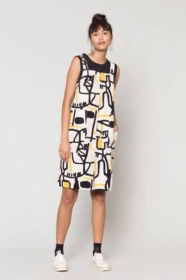 $50 • Buy GORMAN X CLAIRE JOHNSON Abstract Print Pocket Pinafore Shift Dress