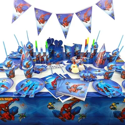 $22 • Buy 136 Pcs Spiderman Birthday Party Supplies