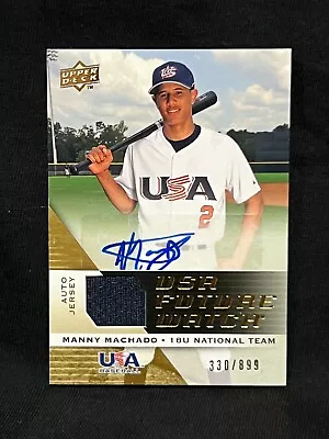 Manny Machado Padres Team Usa 2009 Upper Deck Future Watch Jersey Auto # 330/899 • $83.97