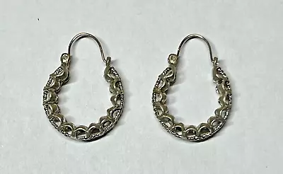 VINTAGE Sterling Silver Hoop Earrings~MARKED • $10