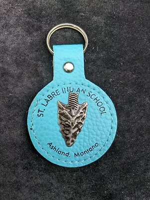 ST LABRE Indian School Keychain Blue Leather Native American Ashland Montana • $7