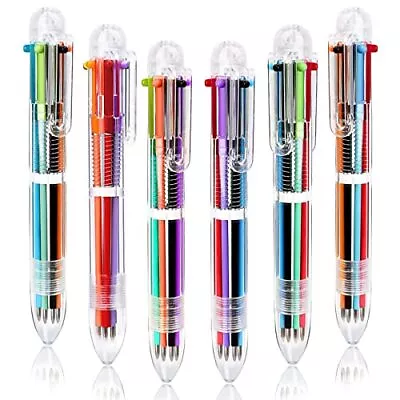 6 Pack Multicolor Pen In One Retractable Ballpoint Pens 0.5mm 6-In-1 Rainbow • $8.45