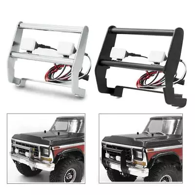 £16.18 • Buy RC Metal Front Bumper Bull Bar With LED Light For Axial SCX10 90046 RC 1:10 Rock