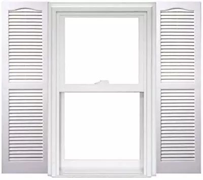 Homeside Open Louver Vinyl Shutters (1 Pair) 14-1/2in. X 51in. - 930 White • $97.99