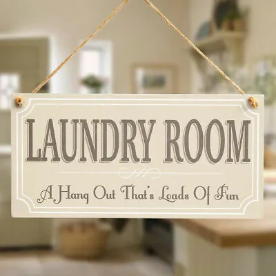 £6.99 • Buy Laundry Room - Handmade Rustic Country Wooden Hanging Door Sign / Plaque