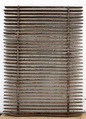 35x48 Antique Vintage Cast Iron Metal Gate Fence Panel Grille Industrial Factory • $249.99