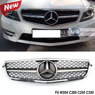  Front AMG Grille W/Emblem For Mercedes Benz W204 C200 C280 C300 C350 2008-2014 • $75.30