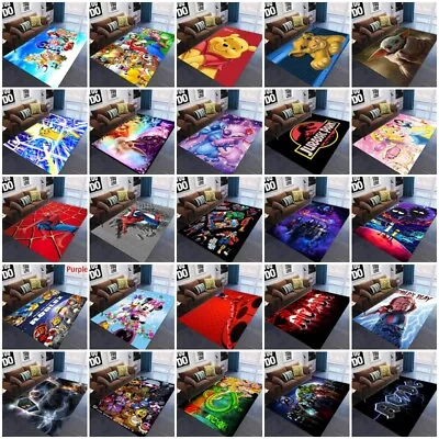 Kids Cartoon 3D Non-Slip Floor Rugs Bedroom Living Room Mats Carpet Doormat Gift • £9.11