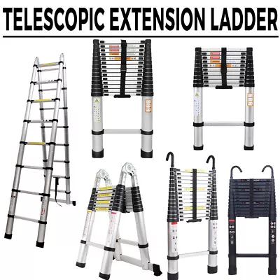 Aluminum Telescoping Ladder Extension Ladders Collapsible Steps 10/12/14/16/20FT • $92.60