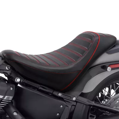 Black Red Solo Driver Seat Fit For Harley Standard Slim Street Bob 2018-2023 19 • $89