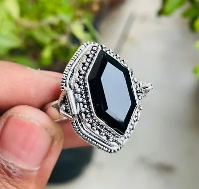Poison Ring Black Onyx Gemstone 925 Silver Plated Compartment Ring BJ28 • $11.99