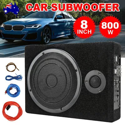 800W 8 Inch Car Subwoofer Under-Seat Active Audio Bass Speaker Stereo Amplifier • $95.85