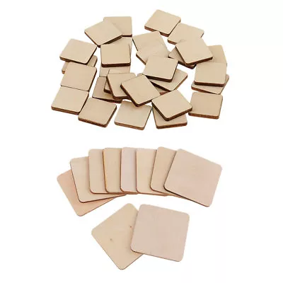 40Pcs Wooden Square MDF Plaque Unfinished Blank Coasters For DIY Pyrography • $18.70