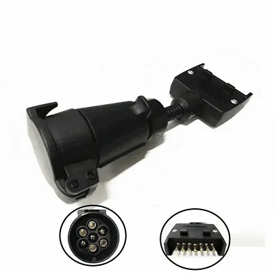 $25 • Buy TRAILER Connection Adaptor 7 Pin Flat Plug To Large Round 7 Pin Socket