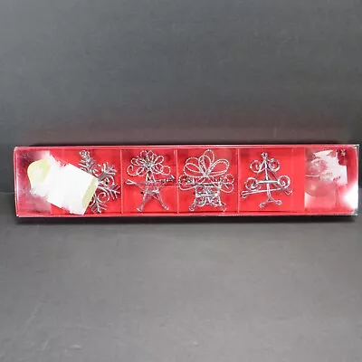 Pier 1 Imports Hanging Christmas Card Photo Holder Set Silver NIB • $17.89