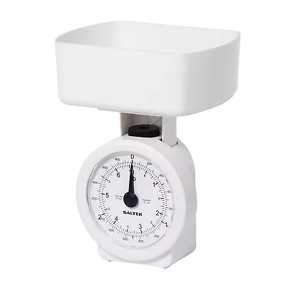 Salter Mechanical Kitchen Food Scale White 3kg Capacity No Batteries Needed • £9.99