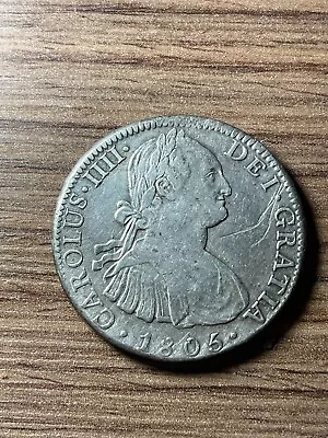 Mexico 1805 T.h Spanish Colonial 8 Reales Silver Coin Km109 Wide Date • £8.43