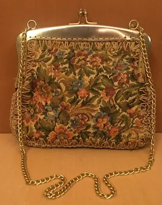 Vintage Made In Italy Strawbridge & Clothier Tapestry Purse Handbag Chain Strap • $17