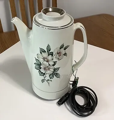 Hall China MJ Electric Coffee Percolator  Magnolias . Vintage • £67.50