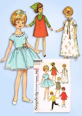 1960s Vintage Simplicity Sewing Pattern 6207 8 Inch Penny Brite Doll Clothes Set • $19.95