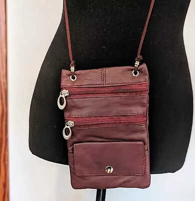 Vintage Marshal 100% Leather Burgundy Satchel Purse Case Bag Small Strap 1980s  • $5.99