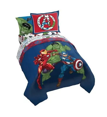 2pc Twin/Full Reversible Comforter Sham Set Hulk Captain America Iron Man - NEW  • $47.99