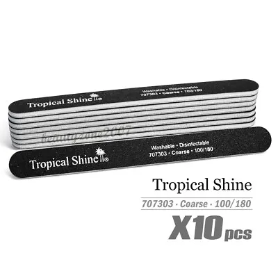 Tropical Shine Nail File 100/180 #707303 X 10 Pcs - Coarse/Medium • $12.99