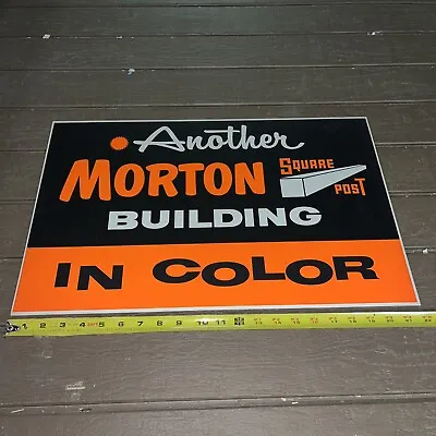 NOS Vintage Morton Buildings In Color - Square Post - Cardboard Sign 14”x22” • $175