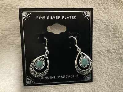 Macys Marcasite Earrings Sterling Silver • $4.99
